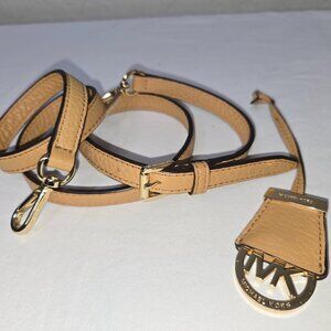Michael Kors Riley Shoulder Bag Peanut Brown Leather Replacement Strap+ Fob ONLY